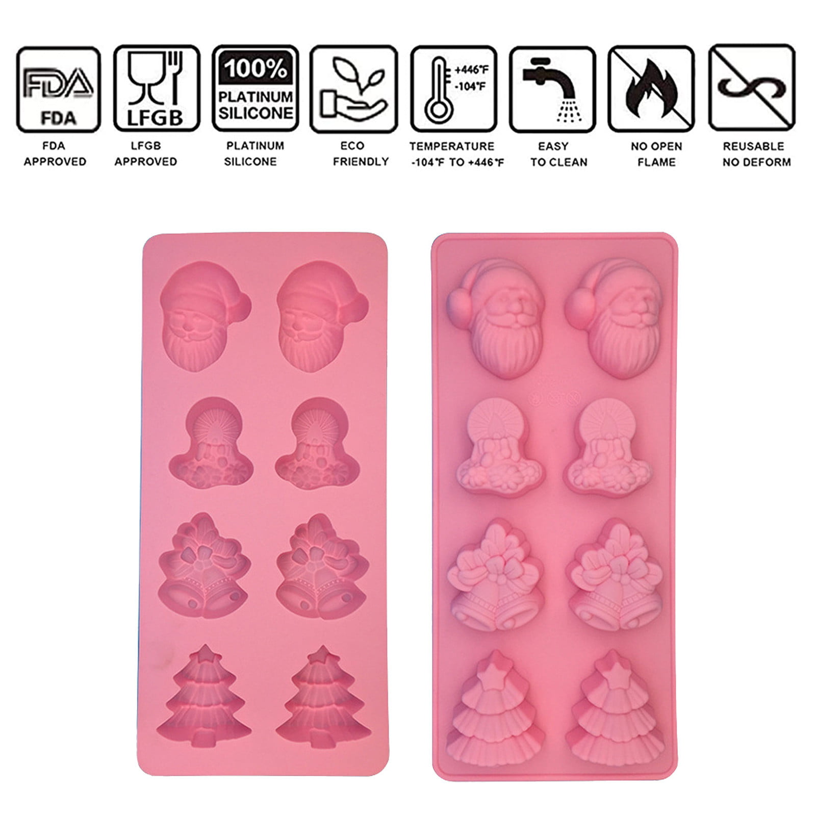 Christmas Xmas Party Chocolate Fondant Cake Cookie Silicone Ice Cube Mould Mold 