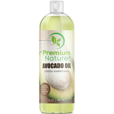 Avocado Oil for Hair Face & Skin Carrier Oils for Essential Oil Mixing 16 oz by Premium (Best Carrier Oil For Sensitive Skin)