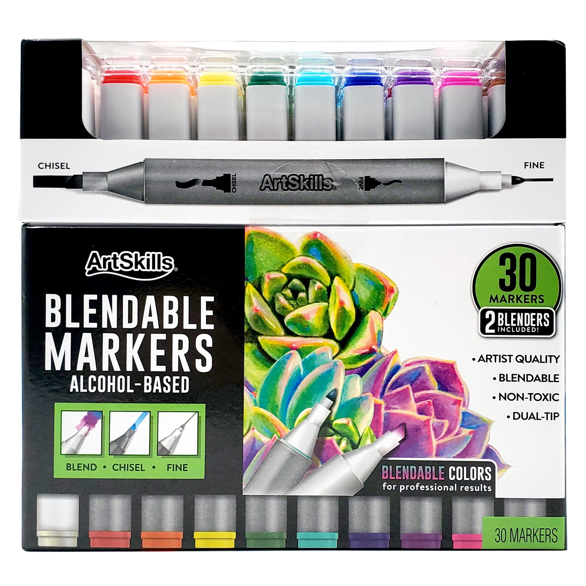 ArtSkills DualTip Blendable Alcohol Markers with Colorless Blenders