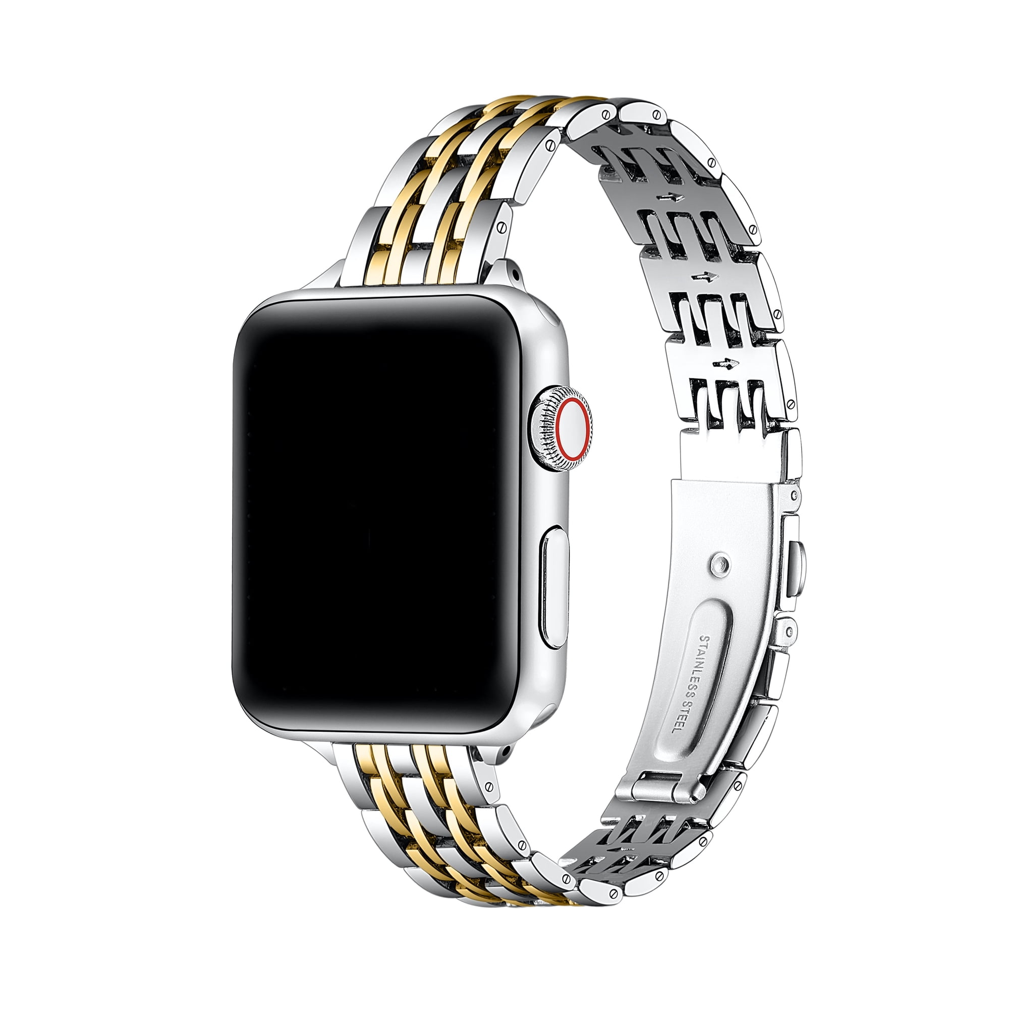 Posh Tech Adrian Skinny Mixed Metal Band for Apple Watch in Silver and Gold