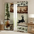 thumbnail image 2 of Homewish Cartoon Deer Moose Blackout Curtains Set of 2 (52x84 Each), Tree Plant Botanical Window Curtains, Vintage Western Animal Curtains and Drapes, Living Room Curtains Decor, 2 of 6