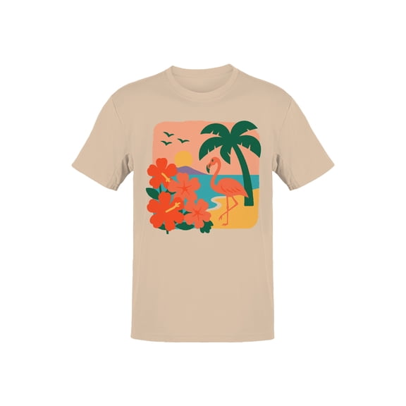 Tropical Sunset Flamingo Scene Men's T-shirt