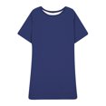 thumbnail image 5 of Sun Dresses for Women 2025 Vacation Plus Size Women's Summer Oversized Round Neck Casual Dress Trendy Loose Summer Dress Flowy Short Dress Blue XXL, 5 of 5