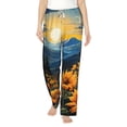 thumbnail image 2 of Lsque Elegant Sunset Sunflower Print Women's Pajama Pants, Lounge Pant - Comfortable Home Wear,Elastic Waistband, Stylish Design-XX-Large, 2 of 9