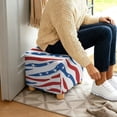 thumbnail image 5 of SCRAWLGOD American Flag Zebra Print Ottoman Slipcovers Stretch Footrest Stool Coversed Ottoman Cover for Foot Stool Furniture Protector with Elastic Bottom Washable, 5 of 7