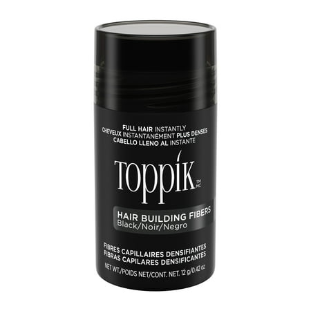 Toppik Hair Building Fibers Black 12g | Fill In Fine or Thinning Hair | Instantly Thicker Fuller Looking Hair | 9 Shades for Men & Women