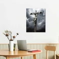 thumbnail image 2 of GOSMITH Christianity Jesus Christ on The Cross Poster Canvas Print Painting Picture Wall Art Home Hallway Bedroom Living Room Decor (unframe,16X12/16X20“), 2 of 4