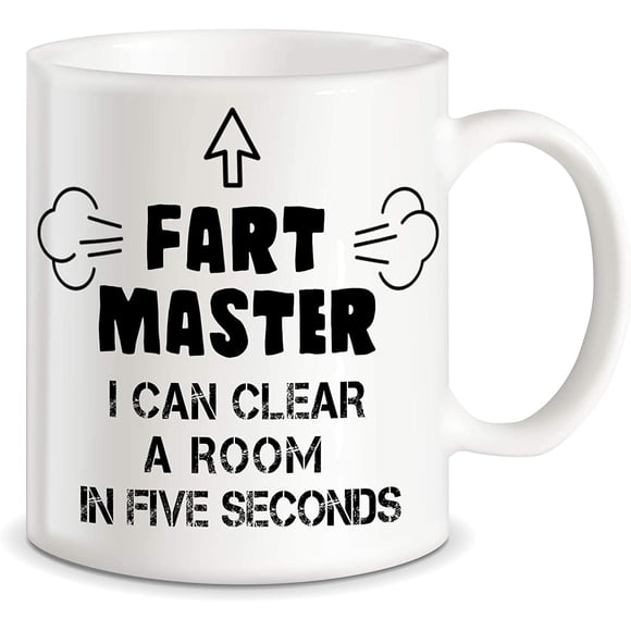 Funny Dad Gifts for Fathers Day Fart Master Christmas Birthday Novelty Gag Gifts Idea for World's Best Brother Uncle Grandpa Boyfriend Ceramic Coffee Mug Tea Cup by,White,11oz