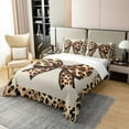 thumbnail image 3 of Erosebridal Leopard Print 100% Cotton Duvet Cover Queen Size,Wildlife Bowknot 100% Cotton Comforter Cover Queen,Golden Black,Reversible,Super Cozy,3-Piece(No Comforter), 3 of 6