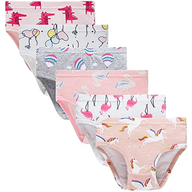 Little Girls Flamingo Underwear Kids Breathable Comfort Unicorn Panties  Children Soft Cotton Briefs Toddler Undies Pack of 6 