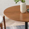 thumbnail image 7 of 40 Inch Dining Table, Walnut Black, Wood, Metal, Mid Century Kitchen Cafe Bistro Hospitality Restaurant, Modern Contemporary HB34691, 7 of 7