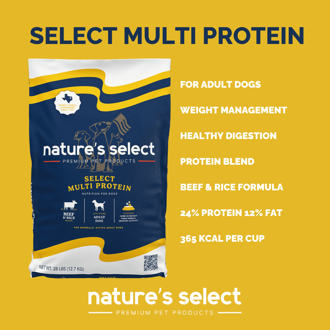 Nature's Select Multi Protein Beef & Rice Recipe, Dry Dog Food for Adults (28 lbs)