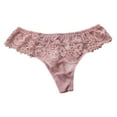 thumbnail image 2 of PiGOGI Women's Lace Thong Underwear - Sexy Hollow Crotch Panties - S to XL Comfortable Briefs Pink, 2 of 6