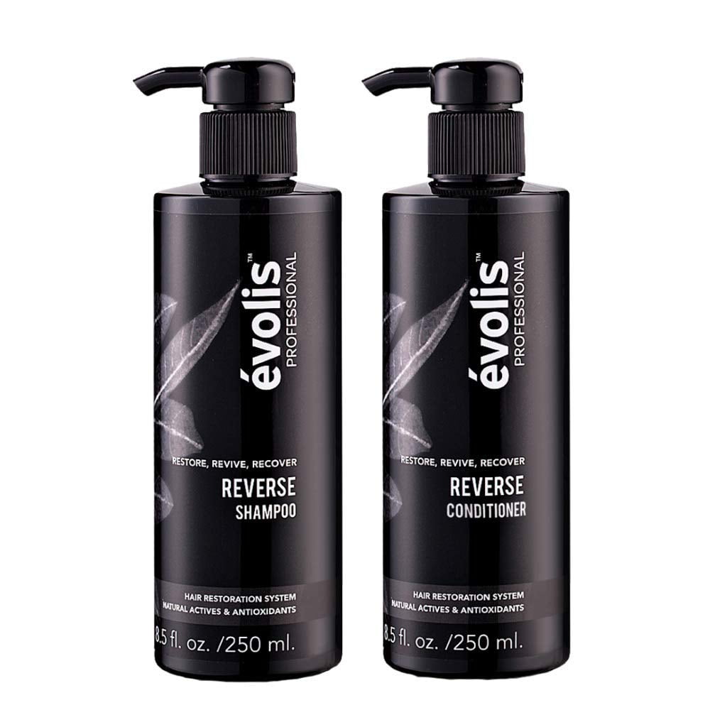 E'volis REVERSE Shampoo & Conditioner for Hair Loss - Hair Growth  Stimulating & Strengthening - Keratin Complex with Wheat Protein - Natural Hair  Growth Treatment ( fl oz Each) 