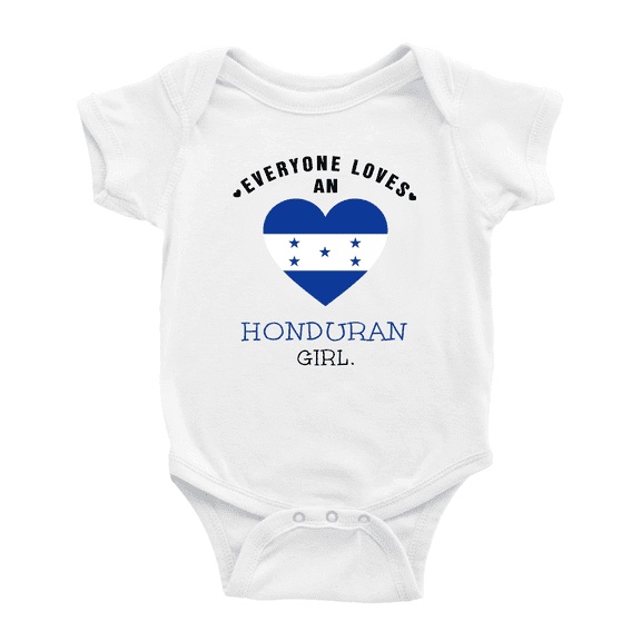 Everyone Loves an Honduran Girl Cute Baby Bodysuit Romper (White, 0-3 Months)