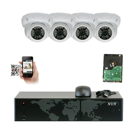 GW Security 8CH 5MP NVR IP Camera Network PoE Surveillance System - (4) HD 1080P Weatherproof Outdoor / Indoor Dome Security (Best Poe Surveillance System)