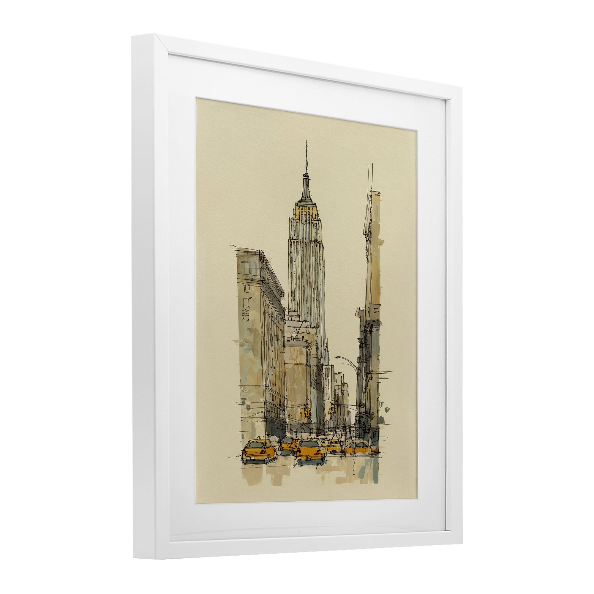 Stupell Industries NY City Lines Contour White Framed Print Under Glass, design by Svetlana Aleynikova