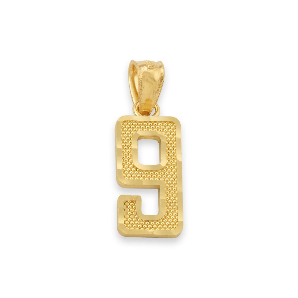 10K Yellow Gold Jersey Number Digit 