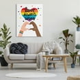 thumbnail image 2 of Stupell Industries Love Always Wins Rainbow Heart Hand Gesture,36 x 48, Design by Angela Nickeas, 2 of 7