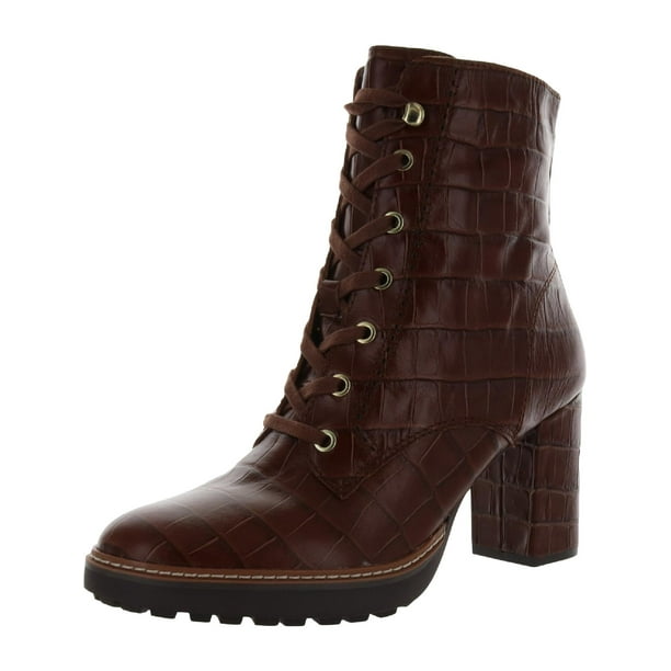 Naturalizer Womens Callie Combat Leather Ankle Boots Brown 6.5 Medium (B,M) - Walmart.com
