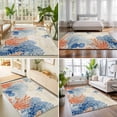 thumbnail image 4 of 4'x6' Area Rugs, Orange Navy Blue Coral Indoor Outdoor Area Rug for Living Room Bedroom, Summer Beach Coastal Retro Washable Bathroom Rugs Kitchen Floor Carpet Mats Home Decor Aesthetic, 4 of 8