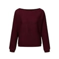 thumbnail image 2 of Innerwin Pull d'Hiver Chaud pour Femmes, Décontracté, Couleur Unie, Thermique, Rouge Vin m, 2 of 6
