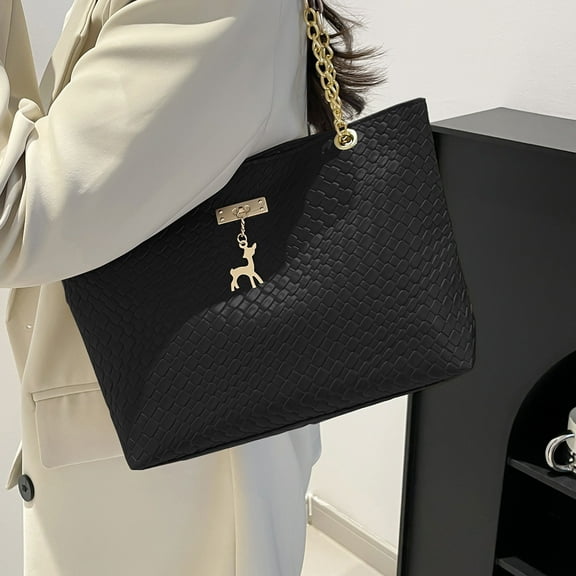 Deer Women's Handbag, Large Capacity Shoulder Bag, Fashionable Tote Bag with Vintage Leather, Practical and Stylish for Work, Travel, Shopping, and Daily Use