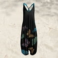 thumbnail image 2 of Cathalem Womens Summer Jumpsuits High Waist Vacation Linen Rompers Dressy,Black M, 2 of 3