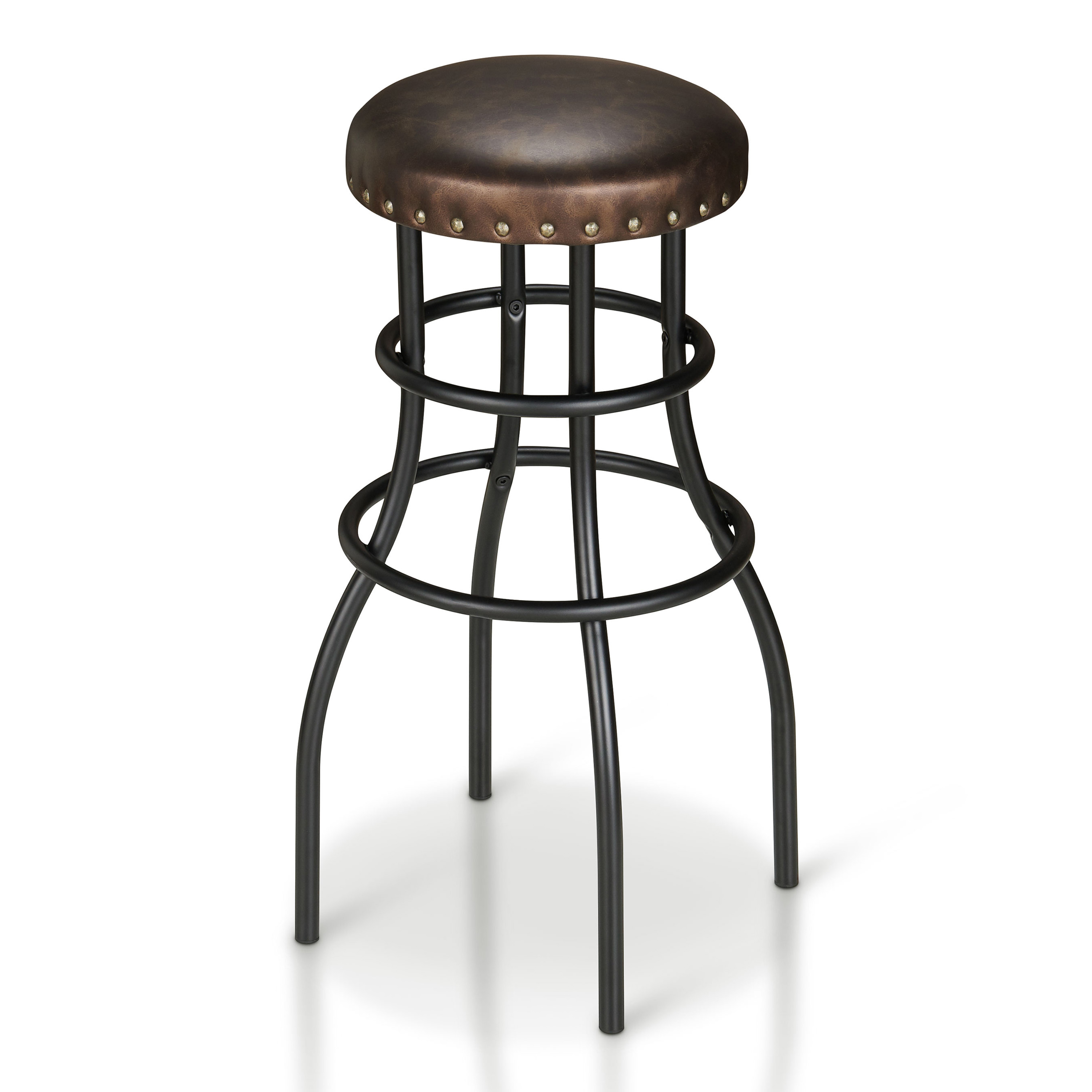 Furniture of America Bolan Padded Counter Height Bar Stool, Bronze