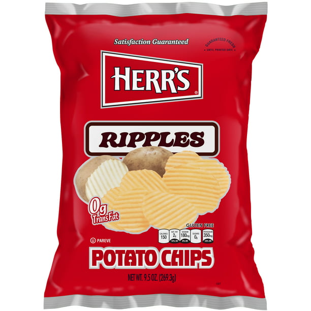 Herr's Potato Chips, Ripple, 9.50 Oz, 9 Ct - Walmart.com - Walmart.com