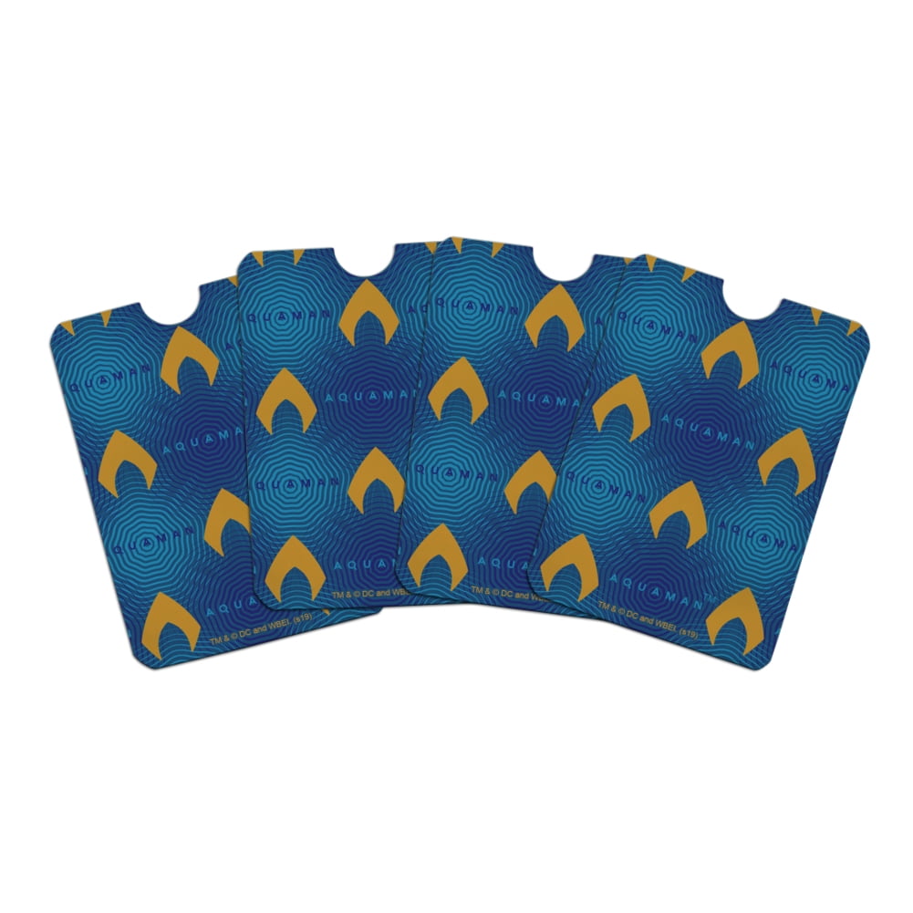 Aquaman Movie Atlantis Logo Credit Card RFID Blocker Holder Protector Wallet Purse Sleeves Set of 4