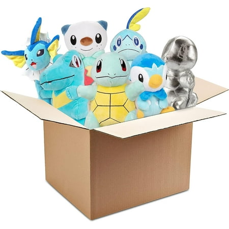 Pokemon Water Type 8" Plush Assorted Box, 3-Pack Surprise Stuffed Animal Toy