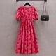 thumbnail image 5 of Vestido de primavera para mujer 2023, manga corta, único, cruzado, informal, midi, vestidos de sol, mangas abullonadas, falda floral, vestidos de verano para mujer, 5 of 8