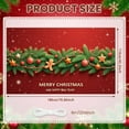 thumbnail image 5 of Red Background Christmas Banner Green Pine Branches New Year Banner Gingerbread Man Star Ornaments Holiday Banner for Christmas Party New Year Celebration Home Decoration, 5 of 9