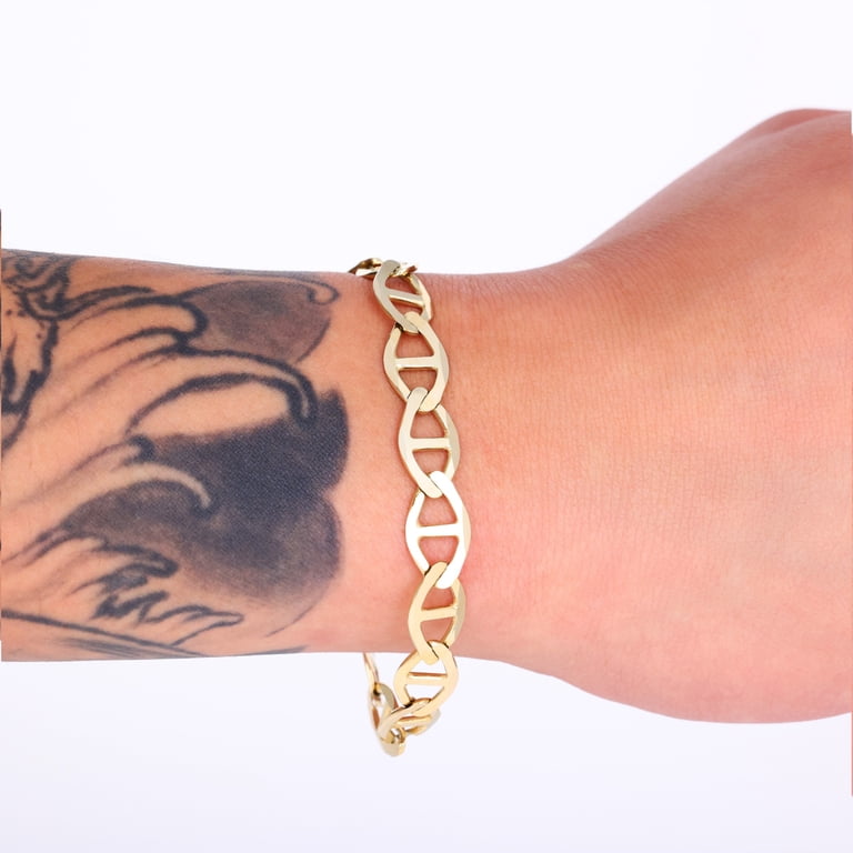 Nuragold 10K Real Yellow Gold Solid Mariner Chain Anchor Link Nuragold 10K Real Yellow Gold Solid Mariner Chain Anchor Link