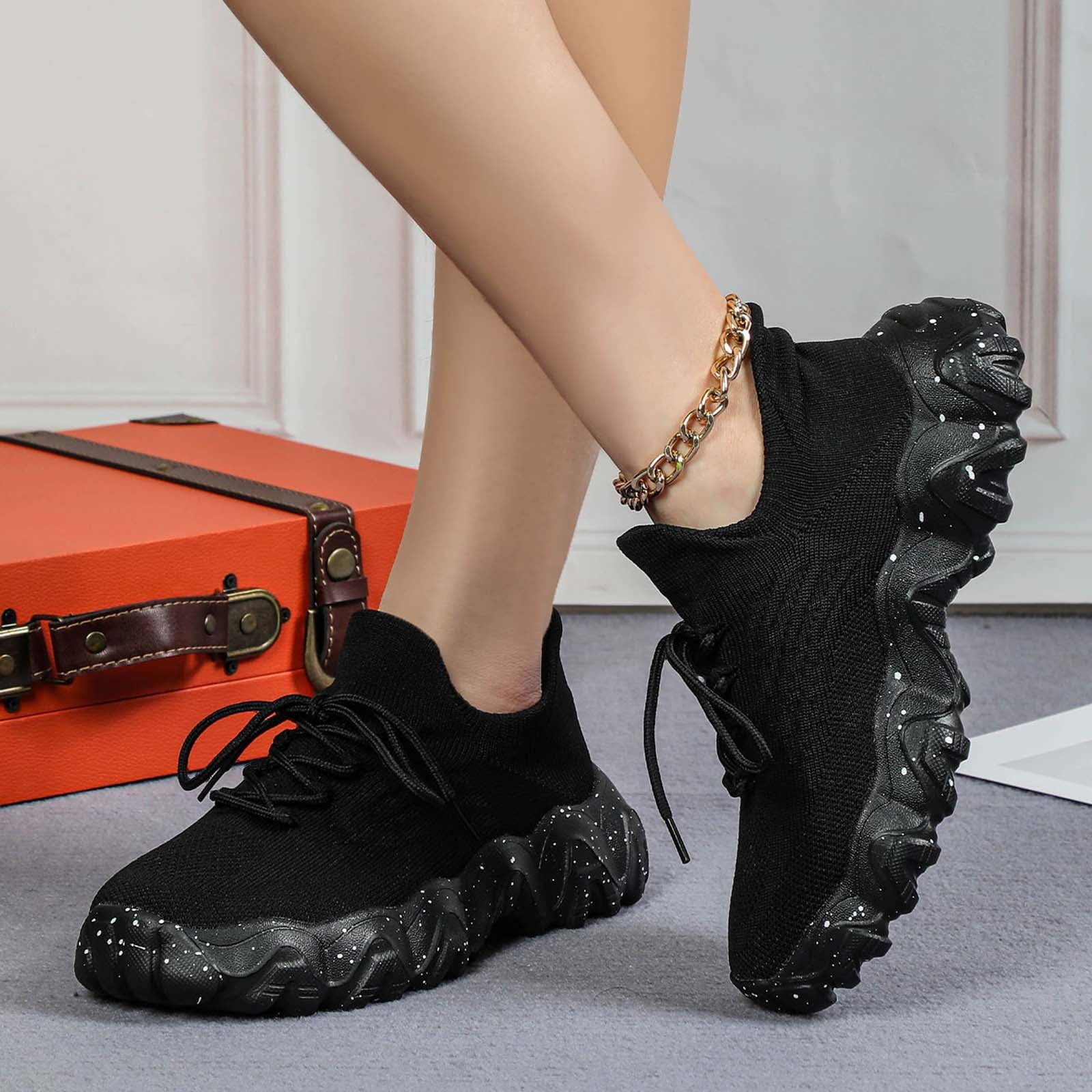 Dakaela Nurse Shoes for Women Classic Mesh Breathable Lightweight Non Slip Orthopedic Sneakers Black 8