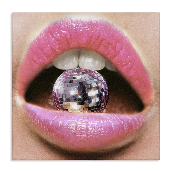 Stupell Industries Eclectic Biting Disco Ball Canvas Art, 17 x 17, by Ziwei Li