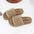 thumbnail image 4 of Kids Summer Breathable Mesh Woven Hollow Out Soft Sole Non-Slip Casual Beach Slippers Sandals for Boys Girls Indoor Outdoor Pool Shower Slides Yellow 3(11 Years), 4 of 6