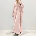 thumbnail image 2 of Cotton Linen Button Up Shirt Dress Womens Oversize Striped Long Sleeve Maxi Cover Up Dresses with Side Slits (Small, Pink), 2 of 6