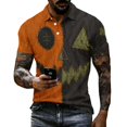thumbnail image 2 of JULMCOMO Halloween Polo Shirts for Men Scarecrow Pumpkin Face Print Collared Short Sleeve Loose Trendy Golf Shirts Holiday Party Tops Light Green M, 2 of 4