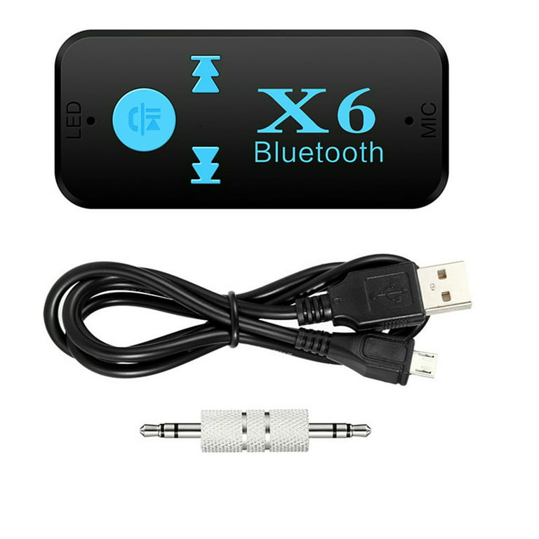 X6 Auto Car Bluetooth Aux Adapter Support TF Card A2DP Audio Stereo  Bluetooth Hands Free Music Receiver 
