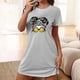 thumbnail image 1 of Camisón corto de talla grande para mujer, camisón de manga corta con estampado de pecho a la moda, camisón para mujer, 1 of 5
