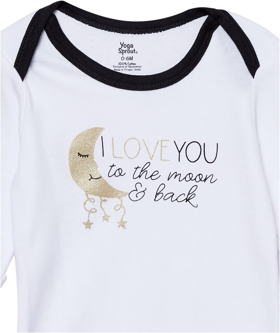 Yoga Sprout Baby Cotton Long-Sleeve Gowns 3pk, Metallic Moon, Preemie