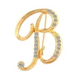 thumbnail image 2 of dianhelloya 1 Pc Rhinestone English Letters Alphabet A-Z Brooch Pin Ornament Silver, 2 of 8