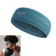 thumbnail image 2 of Wide Knitting Fitness Headband Moisture Control Nonslip Stretchy For Men Women Running Gym Outdoor Activity Gem Blue, 2 of 4