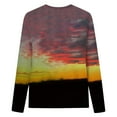 thumbnail image 5 of Pompotops Chemises pour Femmes Col Rond Imprimé Manches Longues Hauts Imprimés Blouse Régulière Liquidation, 5 of 5