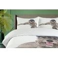 thumbnail image 4 of Ambesonne Irish Wolfhound Duvet Cover Sets, Dog in a Hat Image, 2-King, White and Warm Taupe, 4 of 7