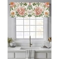 thumbnail image 4 of Pink Botanical Peony Curtain Valances for Windows, Spring Farmhouse Floral Kitchen Valance Window Treatment, Light Filtering Block Curtains for Bathroom/Bedroom/Living Room 42'' x 18'', 4 of 9