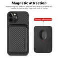 thumbnail image 2 of ELEHOLD for iPhone 13 Pro Max Magnetic Wallet Case with Detachable Back Card Holder Fiber Texture Design Full Body Protective Slim Shockproof Case, black, 2 of 8