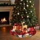 thumbnail image 1 of CaiYueKe Christmas Tree Skirt, 47 Inch Rustic Tree Skirt Ornaments Buffalo Plaid Xmas Tree Skirt Mat with Santa Snowman Deer Pattern for Decorations Holiday Party Indoor Outdoor, 1 of 9